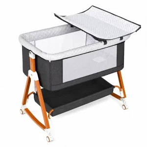 Baby Bassinet Bedside Sleeper with Diaper Changing Table, 3-in-1 Portable Baby Crib