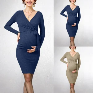 Mid Length  Maternity Sweater Dress  Long Sleeve