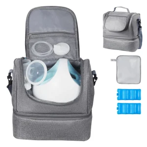 SucceBuy Breast Pump Bag with Ice Pack Fits S1/S2 Pumping Accessories Portable Breast Feeding Pump Carrying Case