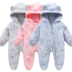 Soft Newborn Baby Clothes Flannel Autumn Winter Baby Boys Girls Warm Rompers for Babies 0-12M