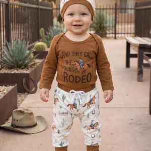 Long-Sleeve-Romper  Printed Pants Ears Hat