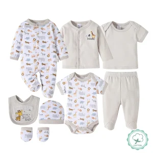 Soft Stretchy Rompers  Incl. Long Romper, Hat, Bib, Socks, Pants, Jacket, Top And Bodysuit